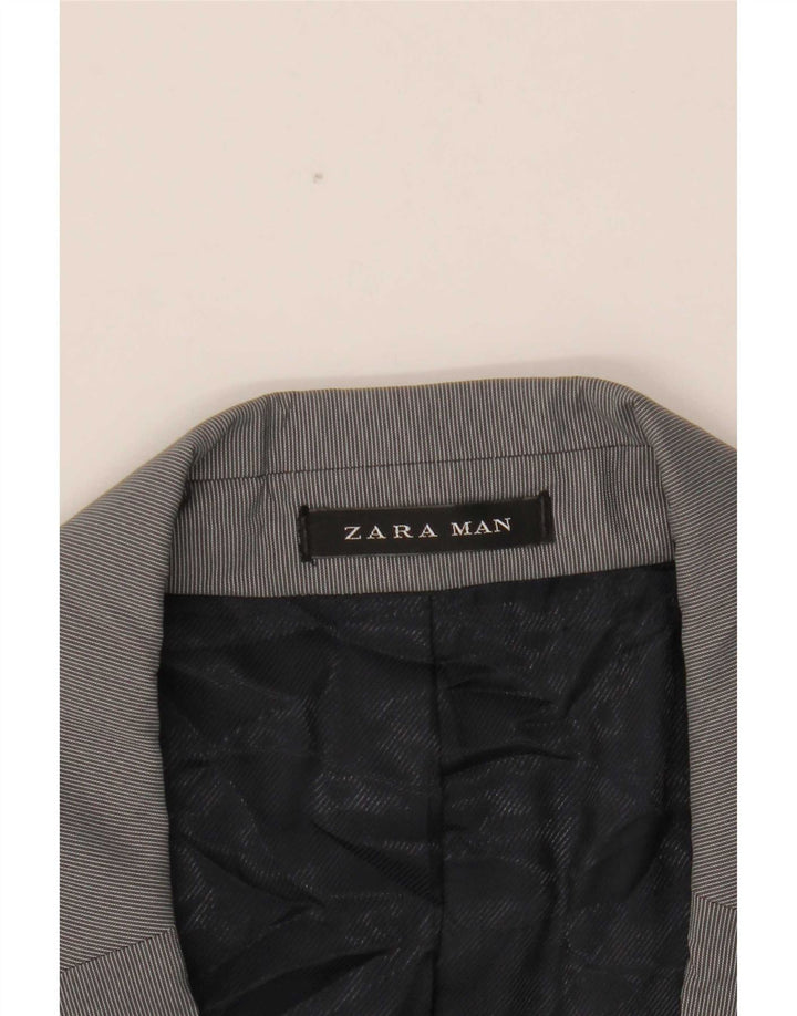 Zara Chaqueta tipo blazer de 2 botones para hombre EU 54 XL Poliéster a rayas grises