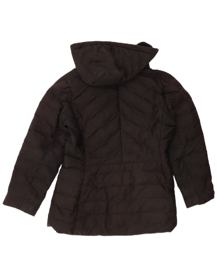 Zara Mujer Chaqueta Acolchada Con Capucha ES 39 2XL Poliéster Negro