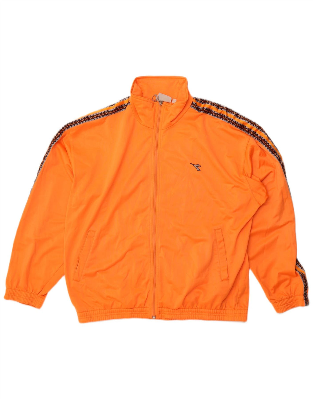 Diadora Chaqueta superior de chándal con gráfico para hombre ES 40 Poliéster naranja medio