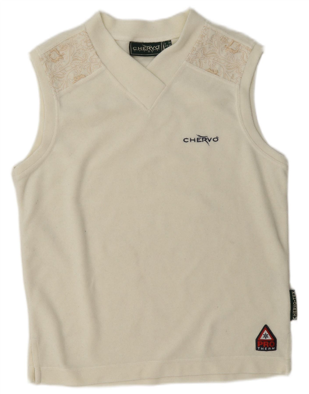 Chervo Top Sin Mangas De Terciopelo Para Mujer IT 44 Medium Off White Paisley Poliéster