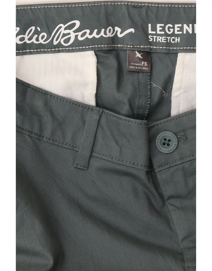 EDDIE BAUER Pantalones chinos delgados para mujer US 6 Medium W32 L29 Algodón verde