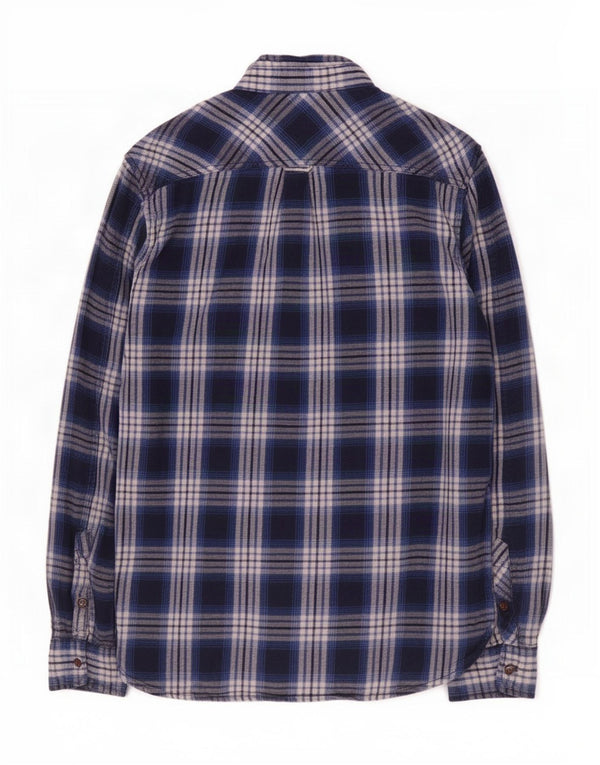 Superdry Camisa De Franela De Corte Regular A Cuadros Azul Marino Medio A Cuadros