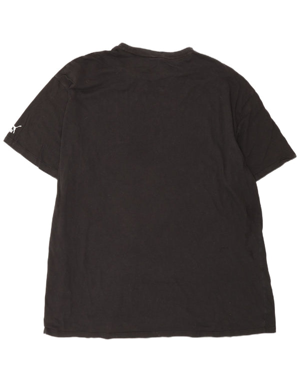 Puma Camiseta holgada con gráfico para hombre, talla grande, algodón negro