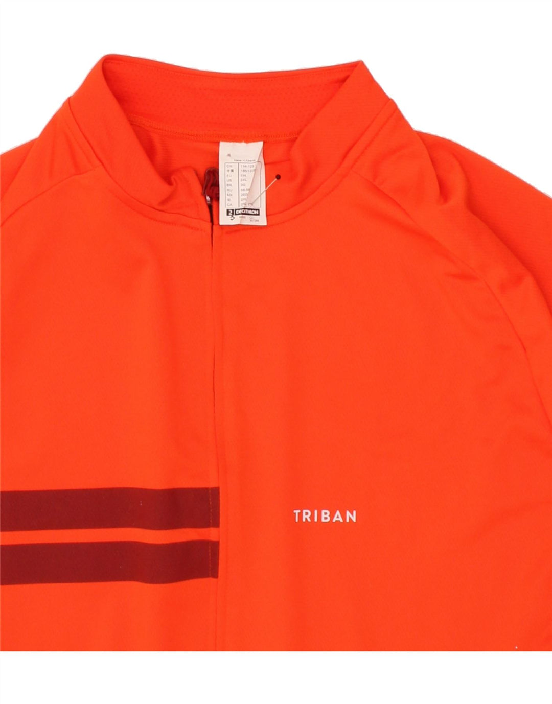 DECATHLON Mens Short Sleeve Tracksuit Top Jacket  2XL Orange Polyester Vintage Decathlon and Second-Hand Decathlon from Messina Hembry 