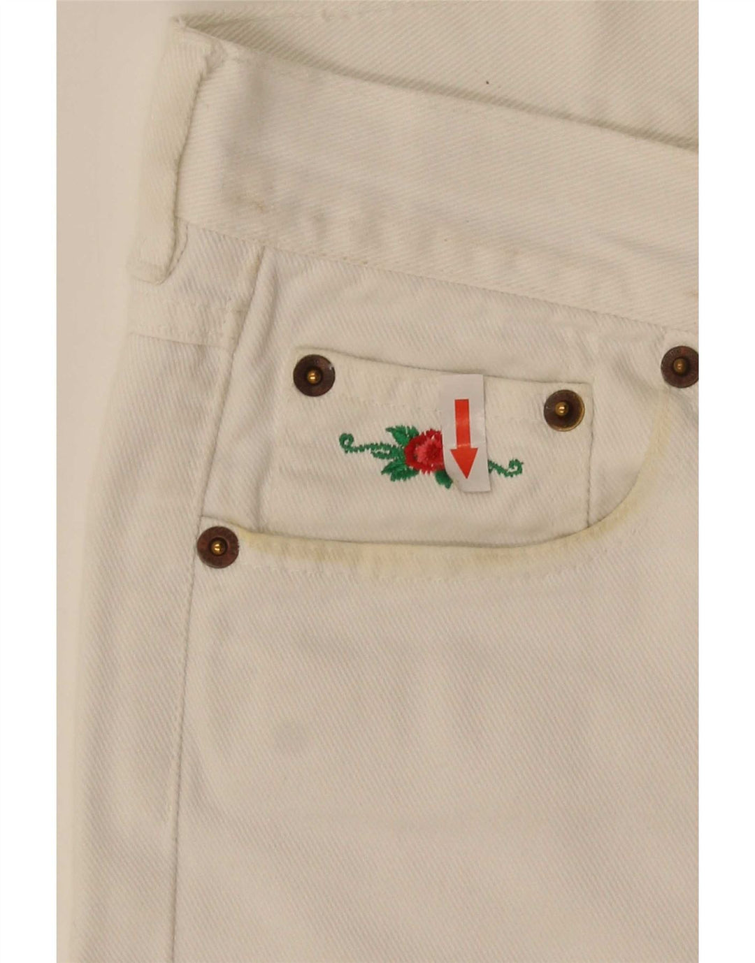 Jeans Rectos Vintage Mujer W30 L29 Blanco