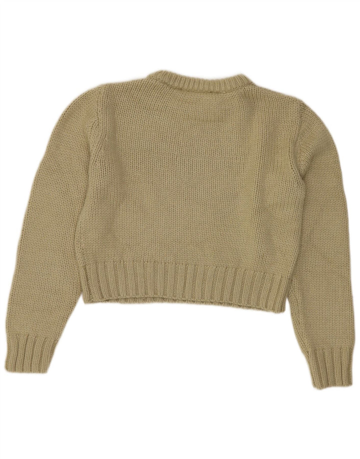 ZARA Jersey corto con cuello barco para mujer UK 44 Poliéster verde medio