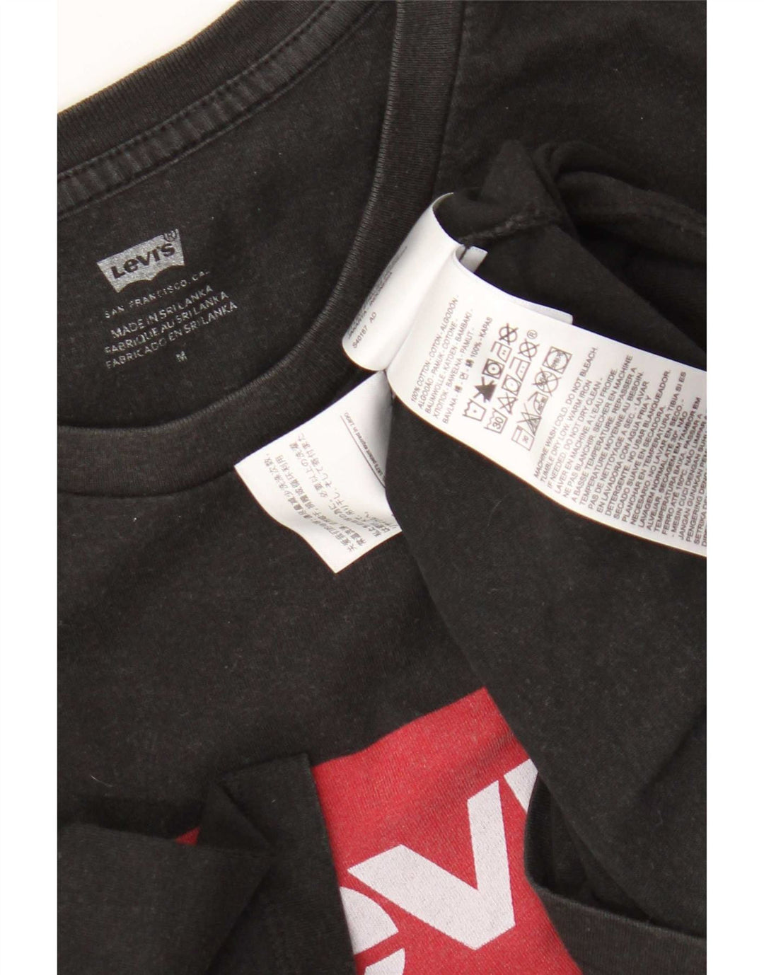 Levi's Camiseta gráfica para hombre Top Medium Black Cotton