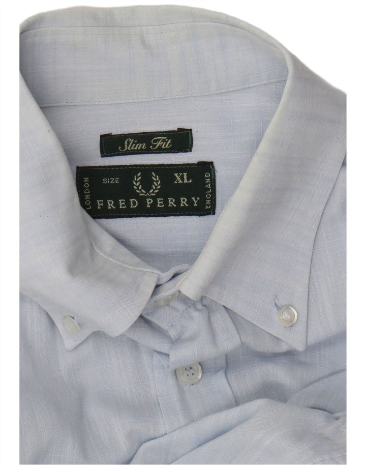 Camisa Fred Perry Hombre Slim Fit XL Azul