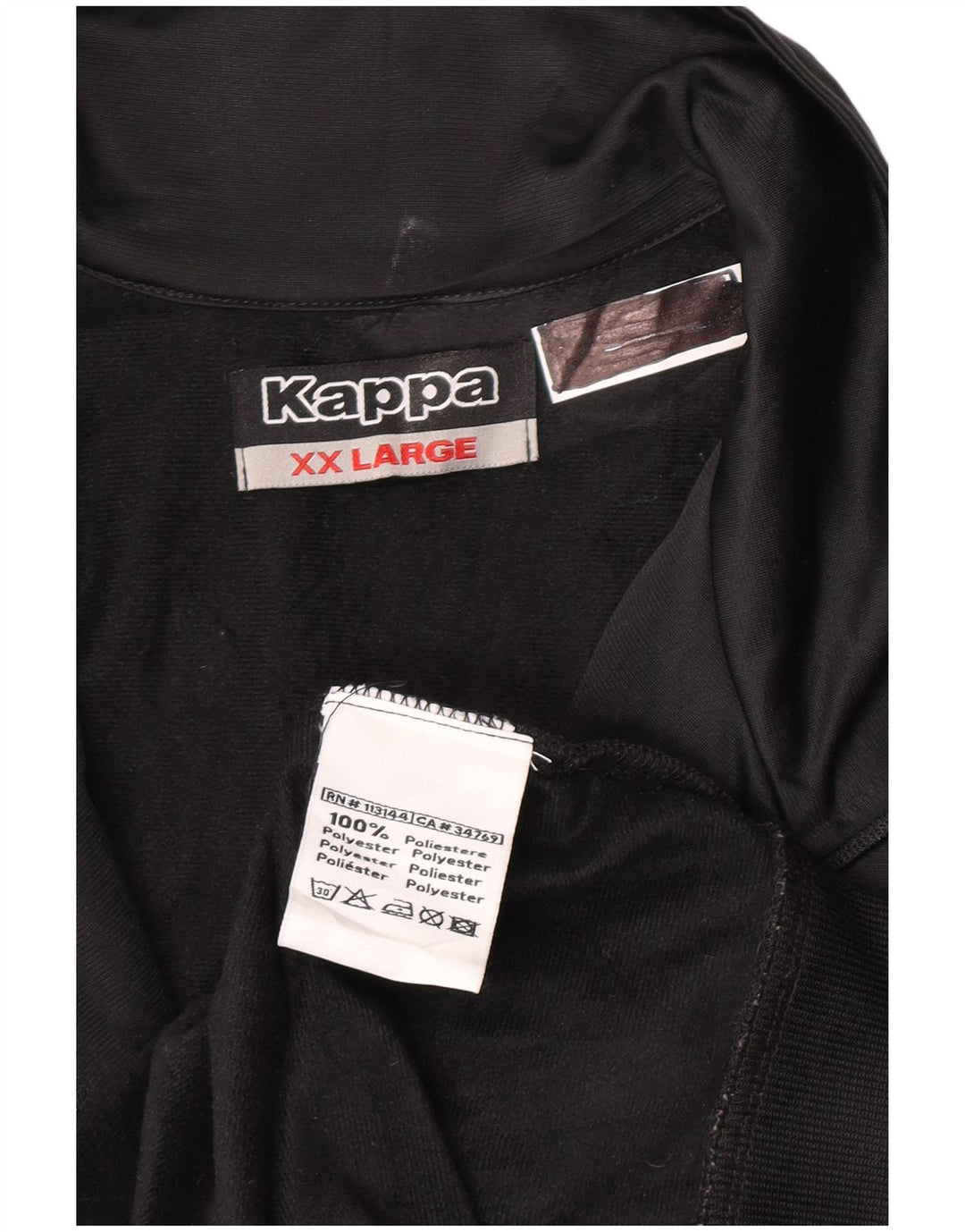Kappa Mens Graphic Chándal Top Chaqueta 2XL Negro Poliéster