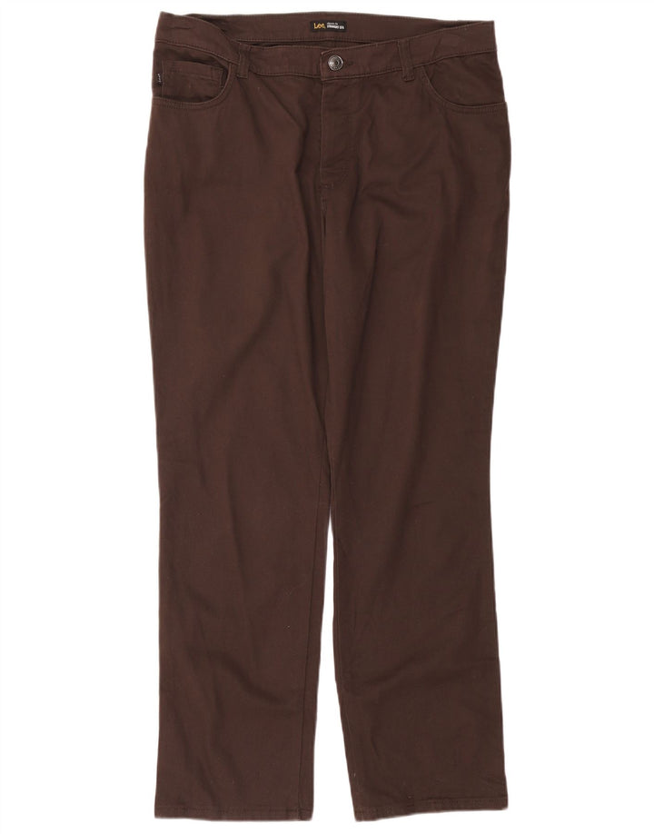 Pantalones Casuales Rectos De Corte Clásico Para Mujer Lee W34 L29 Marrón