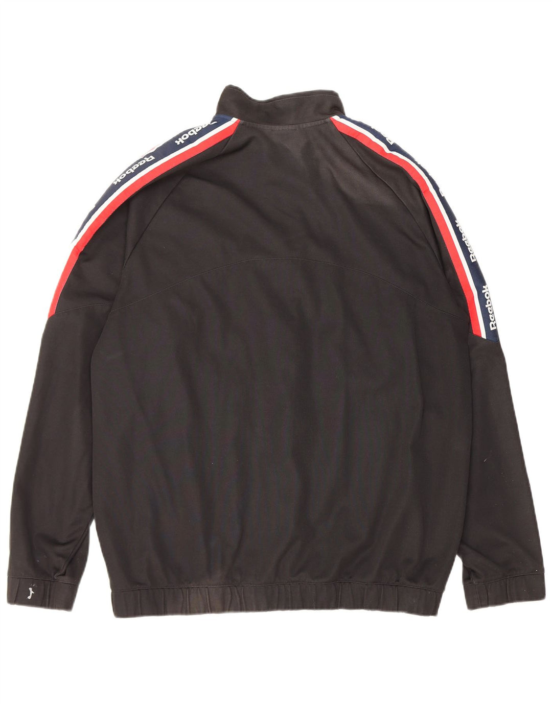 Reebok - Chaqueta de chándal con gráfico para hombre, talla grande, algodón negro con bloques de color