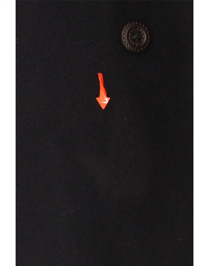 Vintage hombres Sherpa doble pecho abrigo Reino Unido 36 pequeño azul marino