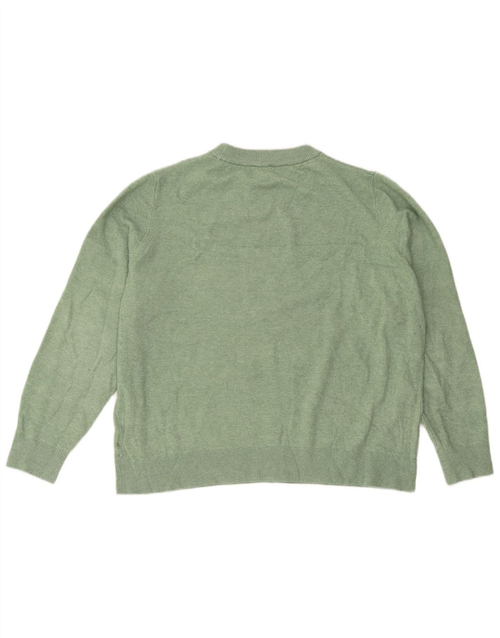 Marks & Spencer Jersey extragrande con cuello redondo para mujer, talla 40, color verde