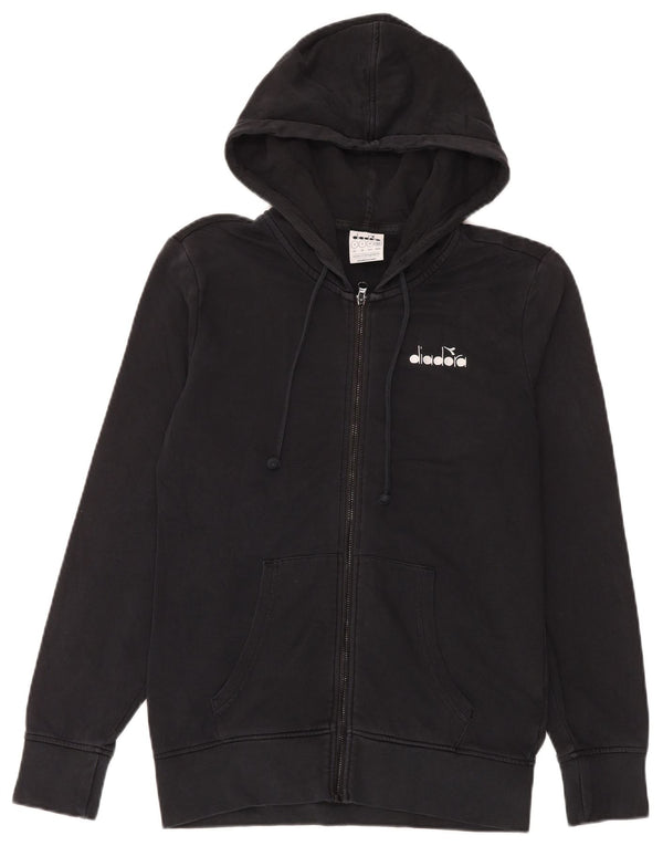 Diadora Sudadera con capucha y cremallera para hombre Small Black