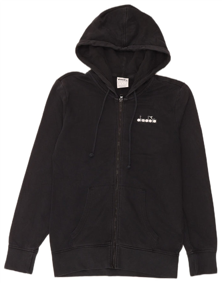 Diadora Sudadera con capucha y cremallera para hombre Small Black