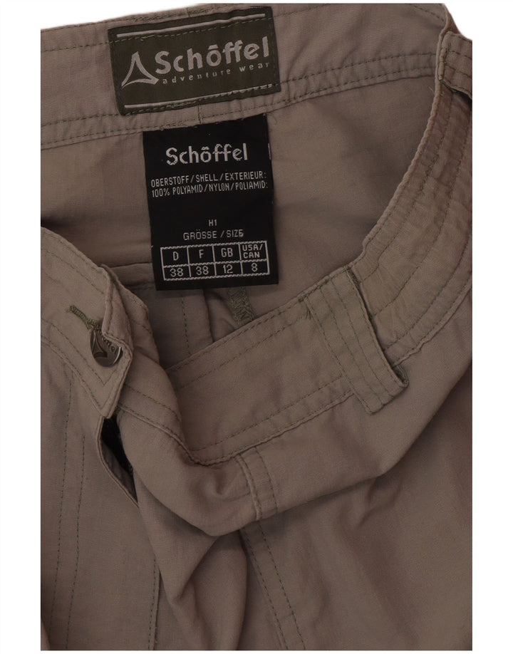 SCHOFFEL Pantalones casuales cónicos para mujer UK 12 Medium W28 L32 Gris