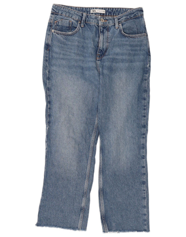 Zara Jeans Rectos Cortos Para Mujer EU 40 Medium W30 L26 Algodón Azul