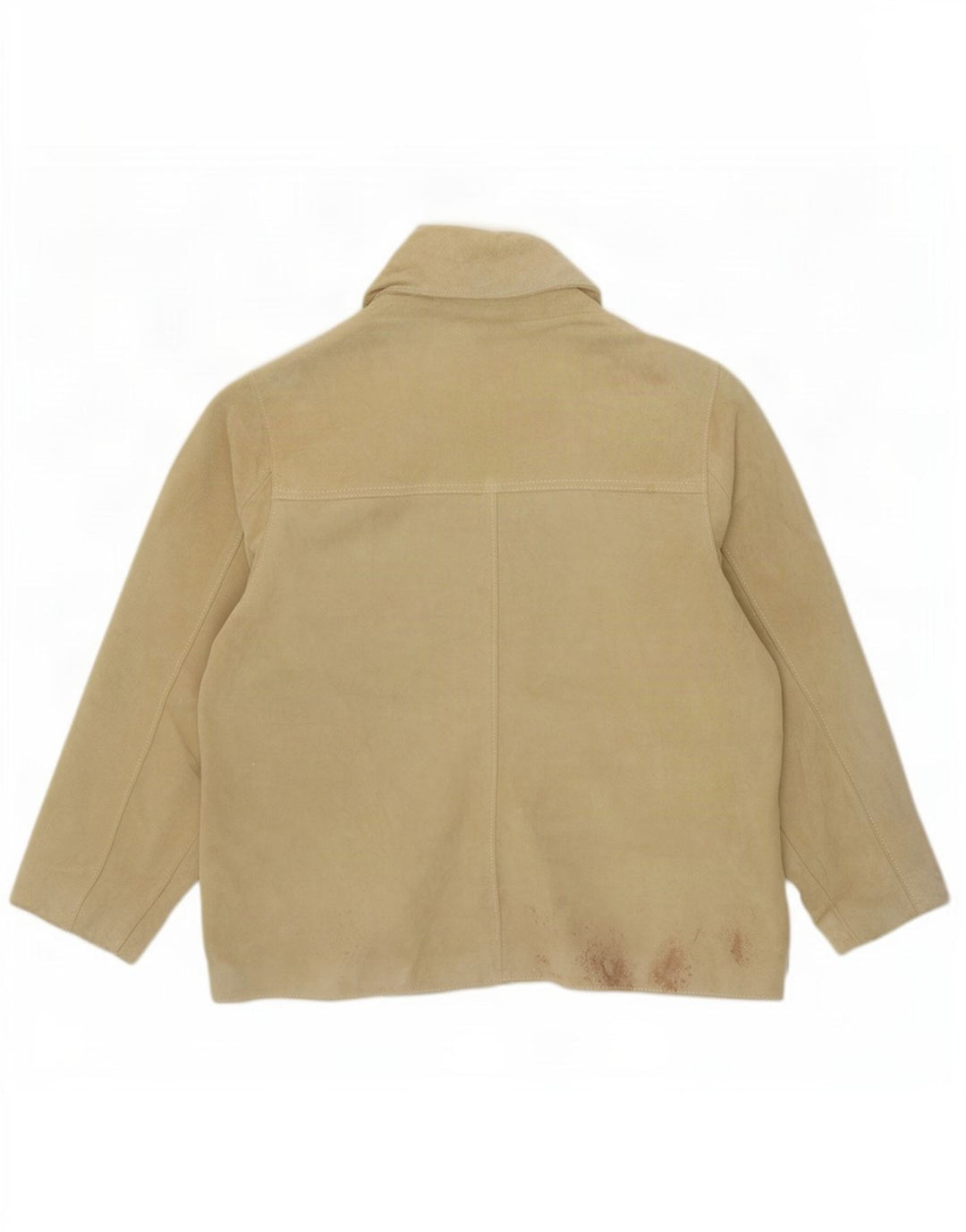 Rossodisera Chaqueta de ante extragrande para mujer UK 44 Cuero beige medio