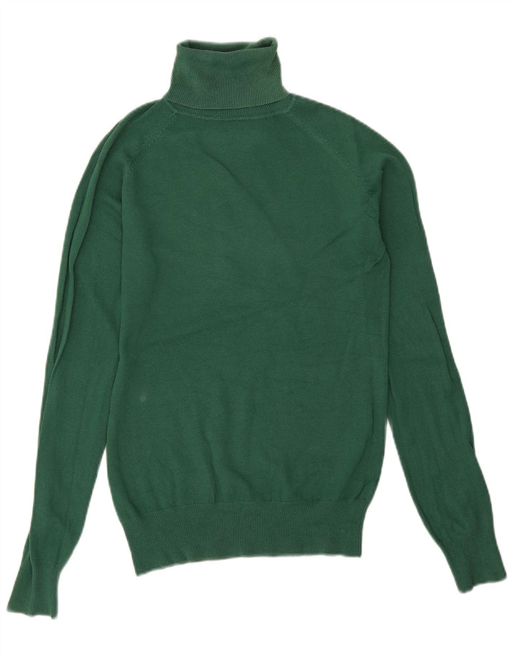 Zara Jersey con cuello vuelto para mujer, talla 40, color verde grande