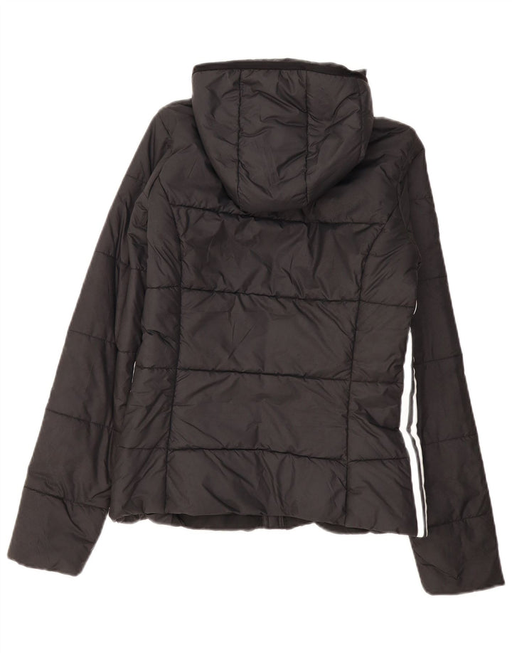 Adidas Chaqueta acolchada con capucha para mujer UK 8 Small Poliéster negro