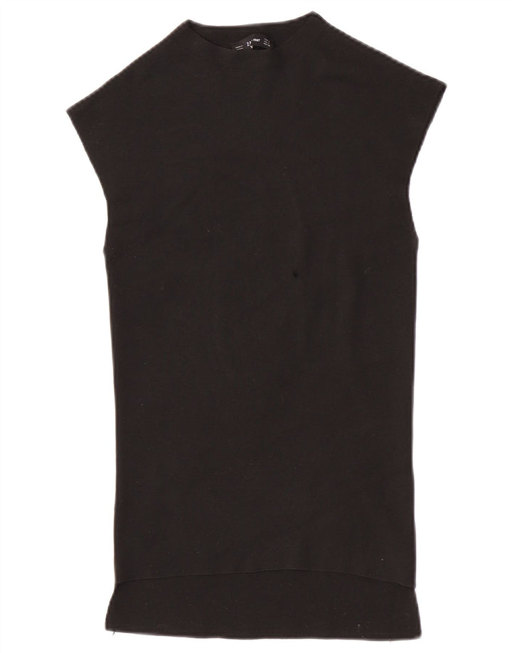 Zara Mujer Chaleco Top UK 8 Small Negro