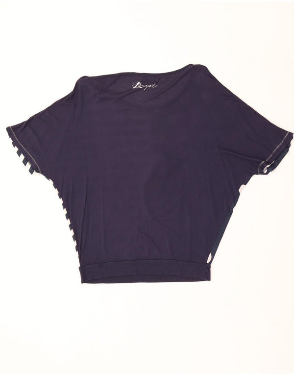 Desigual Blusa con estampado de alas de murciélago para niña 13-14 años Azul marino a rayas