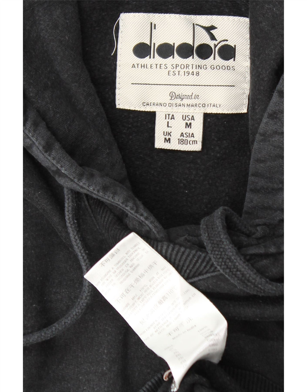 Diadora Jersey Con Capucha Gráfica De Algodón Gris Medio Hombre