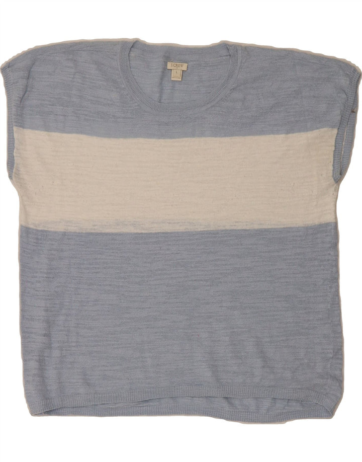 J. CREW Womens Blouse Top UK 16 Large Blue Colourblock Linen Vintage J. Crew and Second-Hand J. Crew from Messina Hembry 
