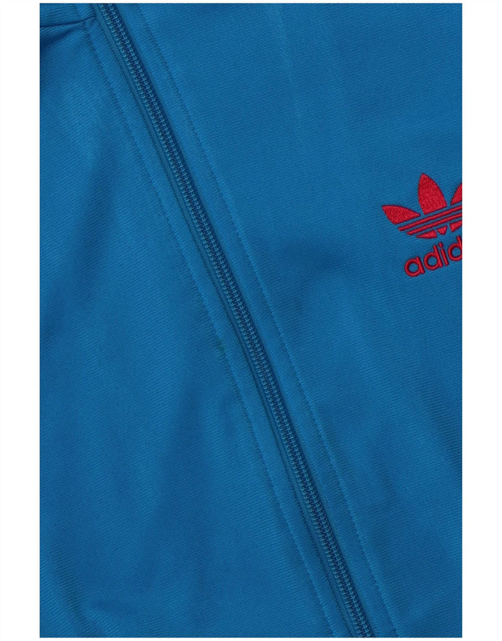 Adidas - Chaqueta de chándal gráfica para mujer, talla 36, poliéster azul pequeño