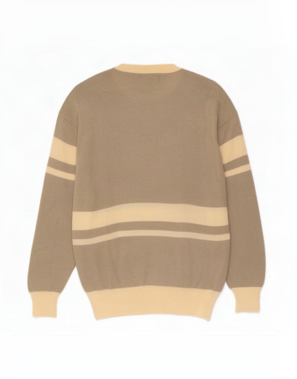 Les Copains Jersey De Cuello Redondo Para Hombre IT 52 Large Gris Colorblock Lana