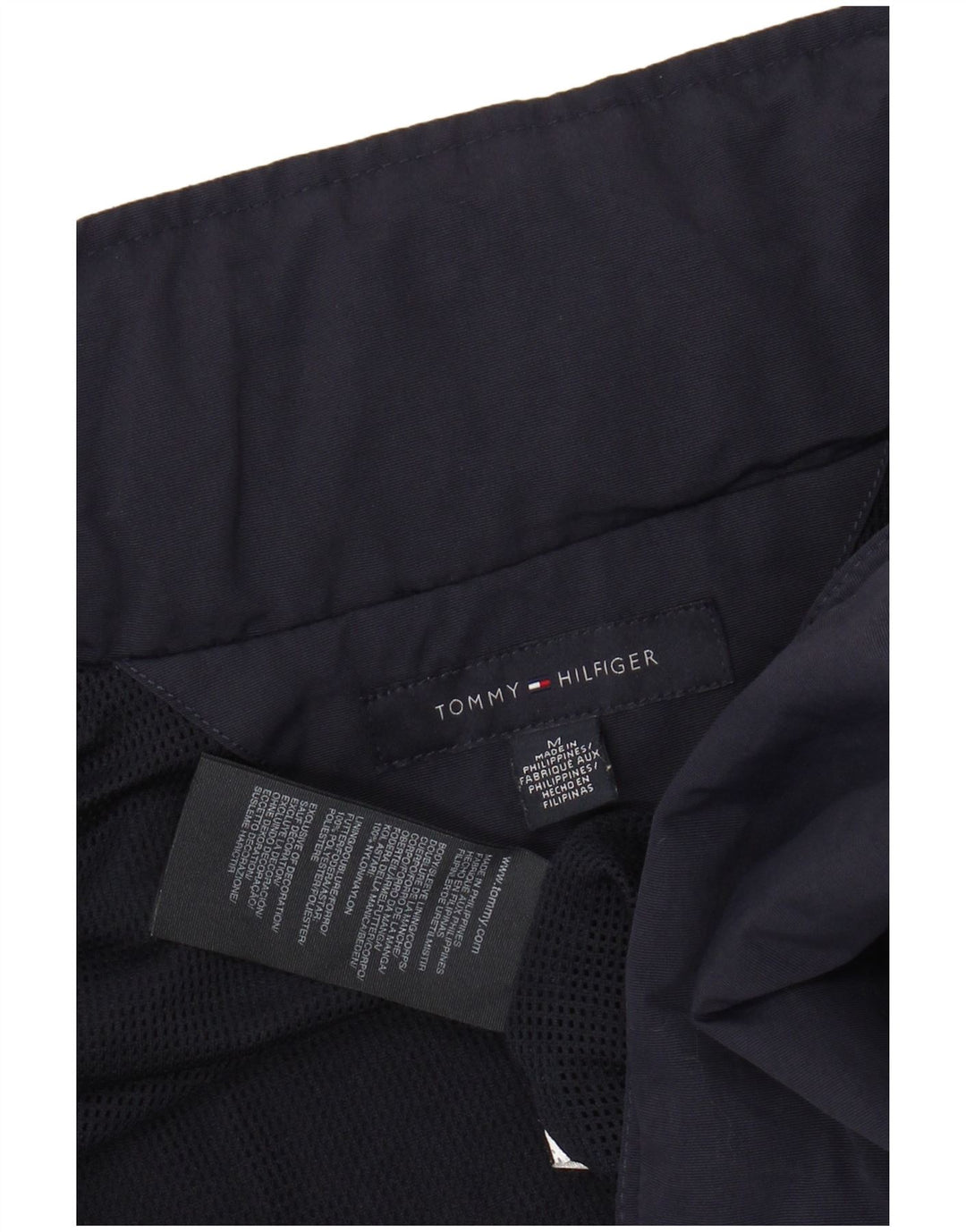 TOMMY HILFIGER Chaqueta bomber con capucha para hombre UK 38 Medium Azul marino Nylon