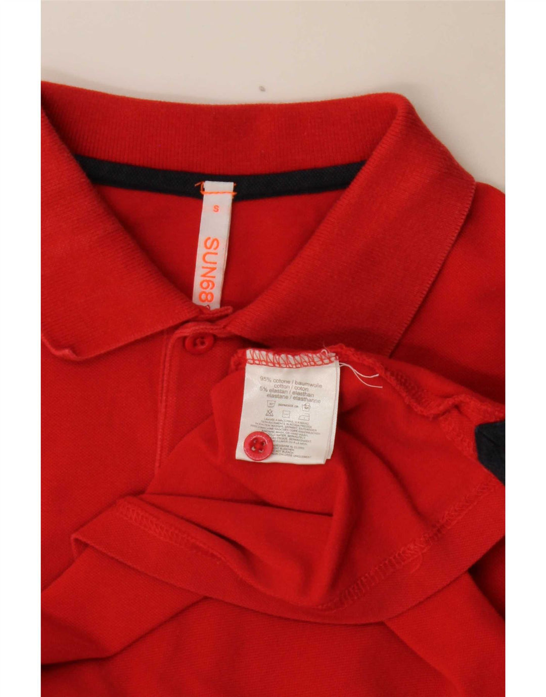 Polo Sun68 Hombre Pequeño Algodón Rojo