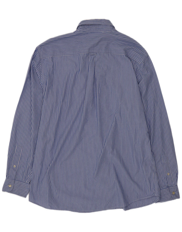 Chaps Camisa de fácil cuidado para hombre XL Algodón a rayas azules