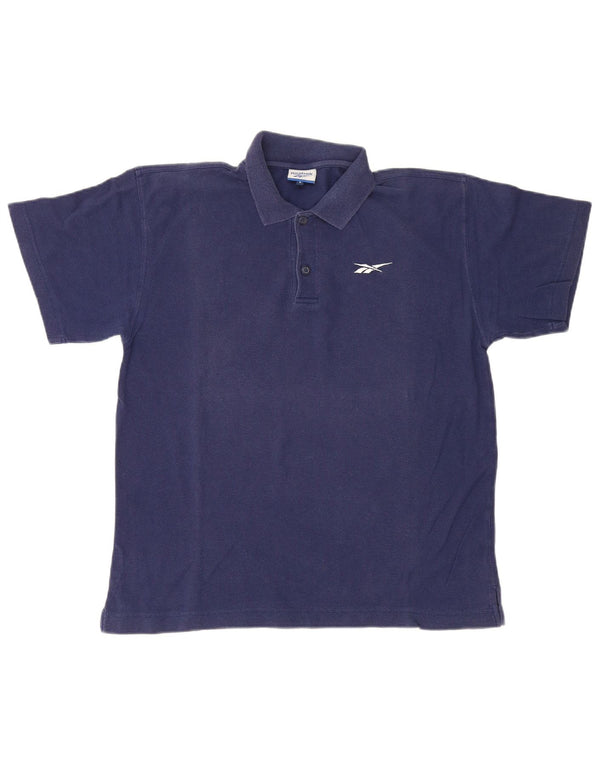Polo Reebok Hombre Mediano Azul Marino Algodón