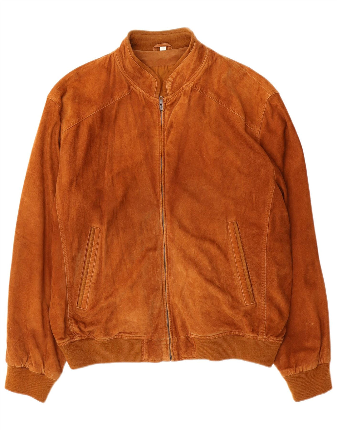 VINTAGE Chaqueta bomber de ante para hombre IT 54 2XL Cuero beige