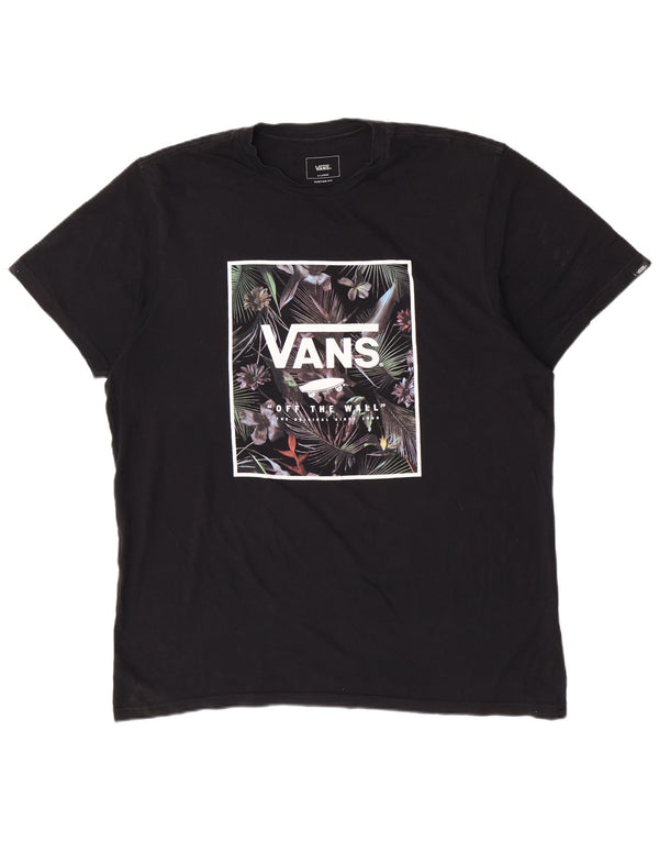 Vans Camiseta gráfica de ajuste personalizado para hombre Top XL Algodón negro