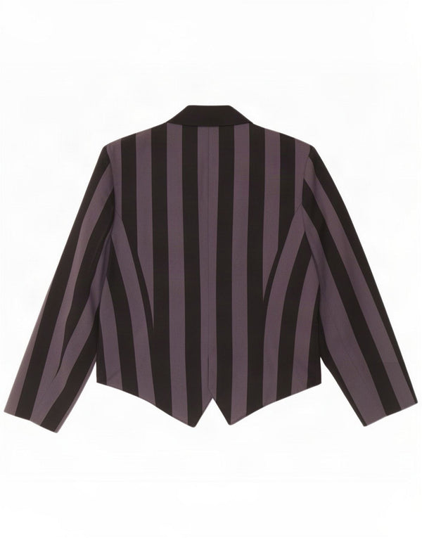 Chaqueta tipo blazer vintage con doble botonadura para mujer UK 44 Grande a rayas negras