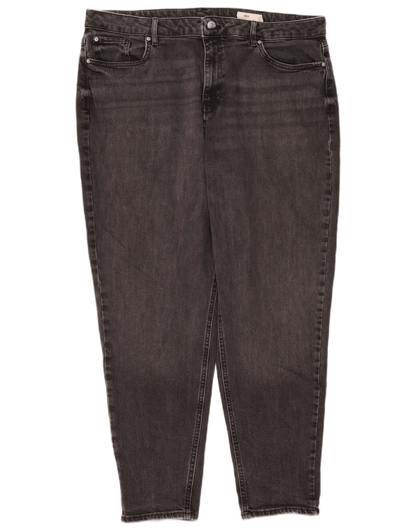 Marks & Spencer Jeans Mom Tapered para Mujer UK 20 2XL W40 L29 Algodón Negro