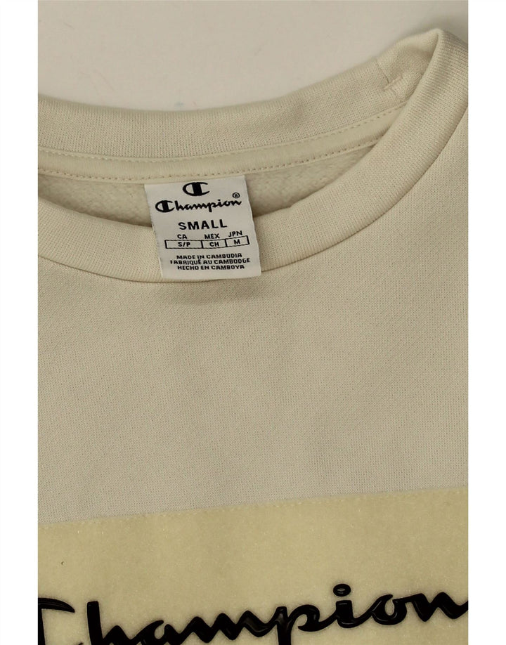Champion Sudadera de gran tamaño con gráfico para mujer UK 10 Small White