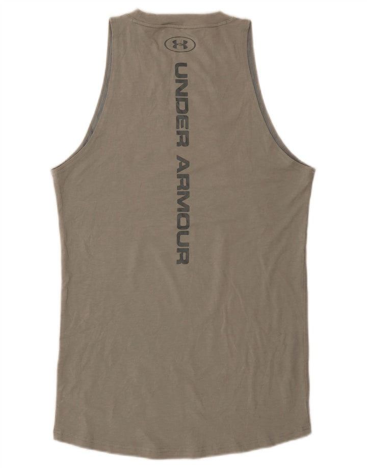 Under Armour Camiseta sin mangas con gráfico Heat Gear para hombre, talla pequeña, gris