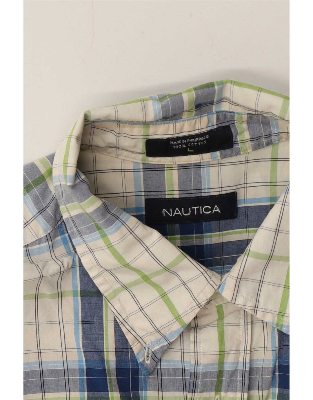 Nautica Camisa De Manga Corta Para Hombre De Algodón Con Cuadros Multicolores Grandes