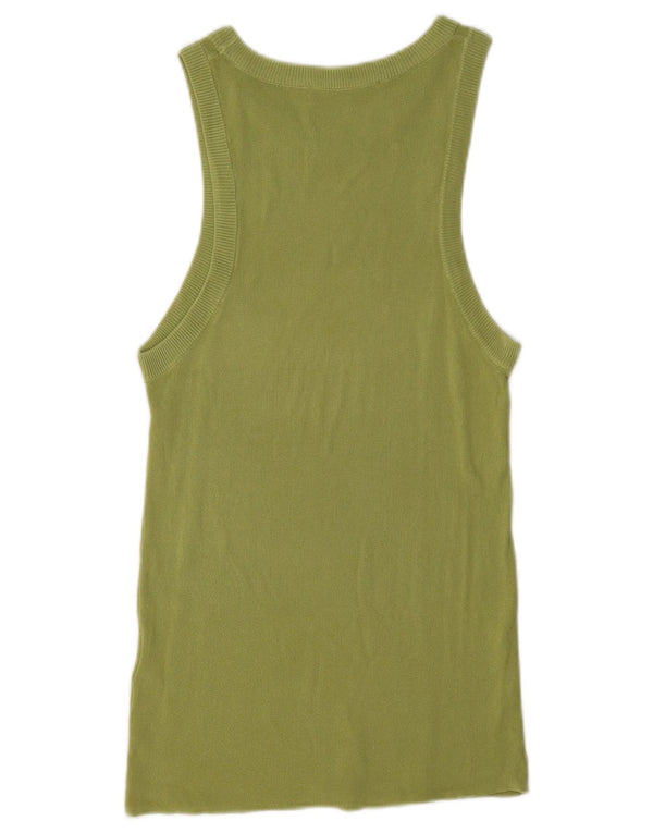Zara Mujer Chaleco Top UK 40 Grande Viscosa Verde