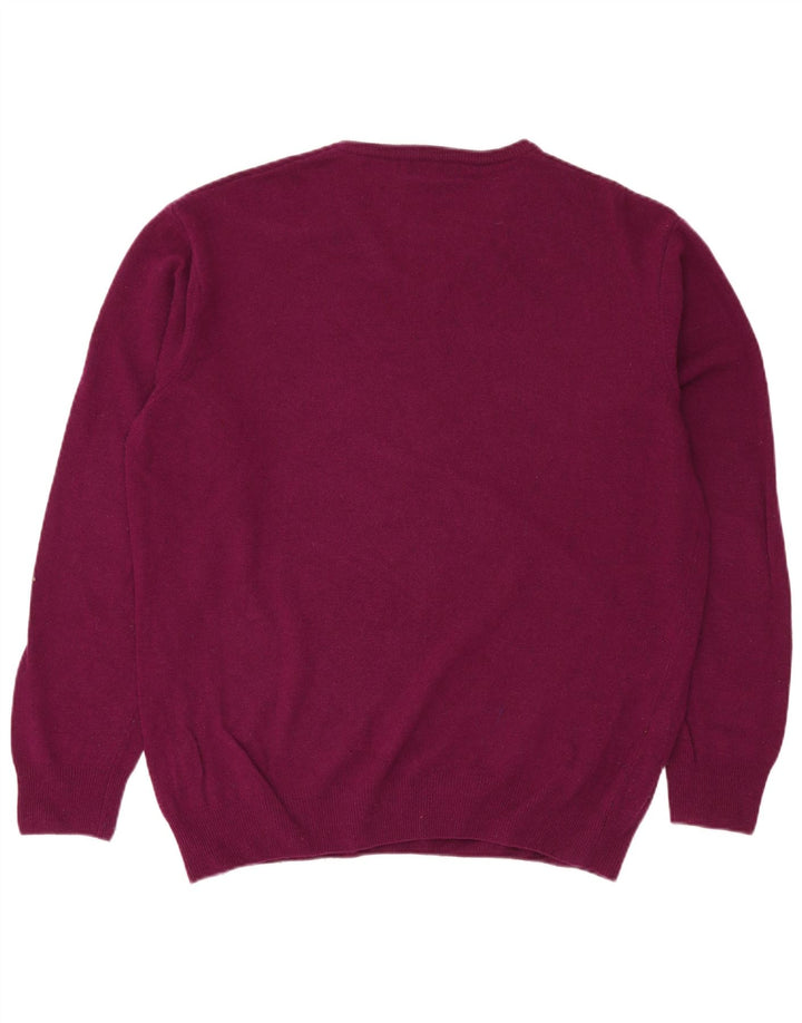 KAPPA Jersey con cuello en V para hombre, talla 2XL, lana de cordero morada