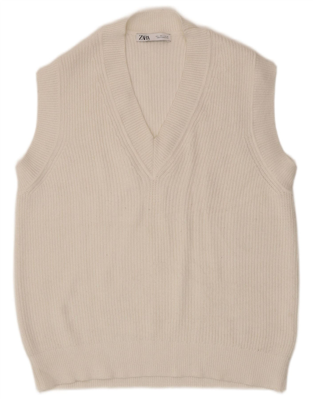 Zara Mujer Chaleco Tank Top UK 46 Large Viscosa Blanca