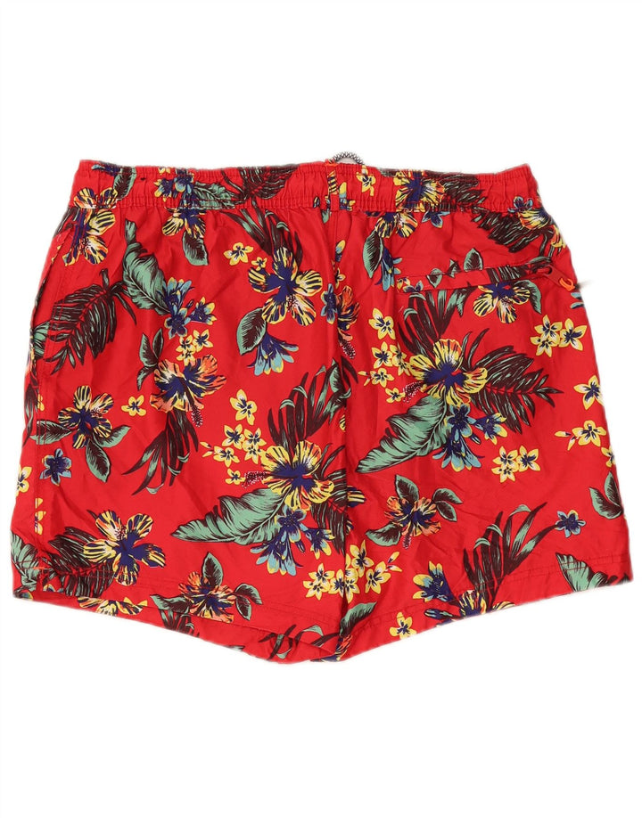 SUPERDRY Bañador para hombre 2XL Poliéster floral rojo