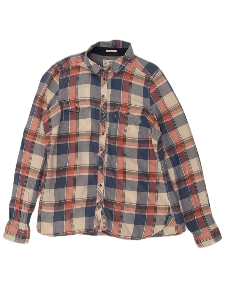Camisa de franela de ajuste clásico para mujer de Fat Face, talla M, azul marino a cuadros