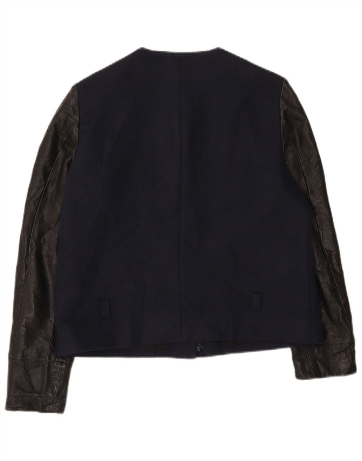 Cos Chaqueta Blazer para Mujer EU 40 Mediana Azul Marino Colorblock Algodón