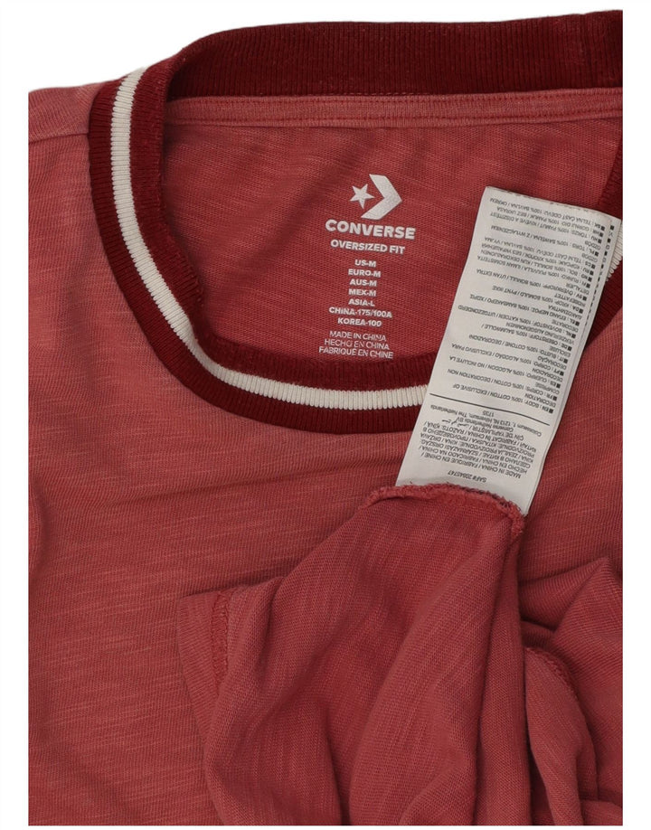 Camiseta con gráfico extragrande de algodón moteado en color burdeos medio para hombre