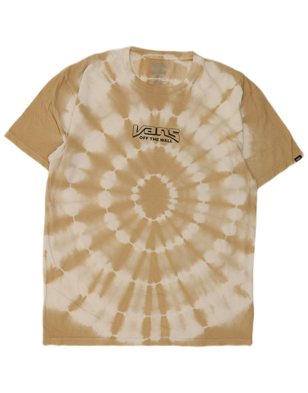 Vans Camiseta con gráfico de ajuste clásico para hombre Top grande de algodón teñido anudado en beige
