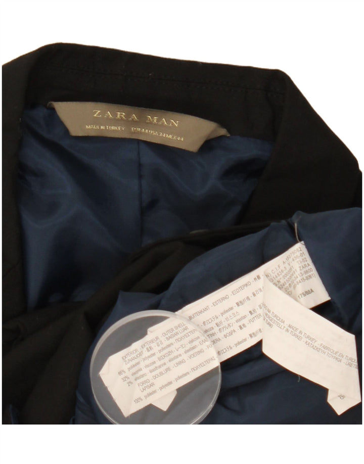 Zara Chaqueta Blazer De 2 Botones Para Hombre EU 44 XS Negro Poliéster